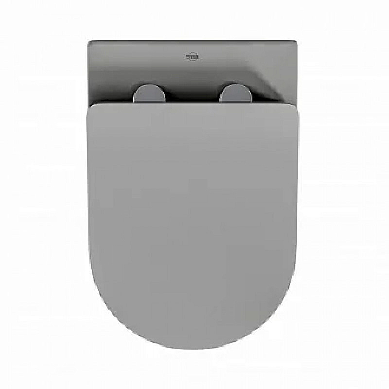 Унитаз подвесной BAS ROUND GREY безободковый, с крышкой микролифт, серый купить в интернет-магазине Sanbest