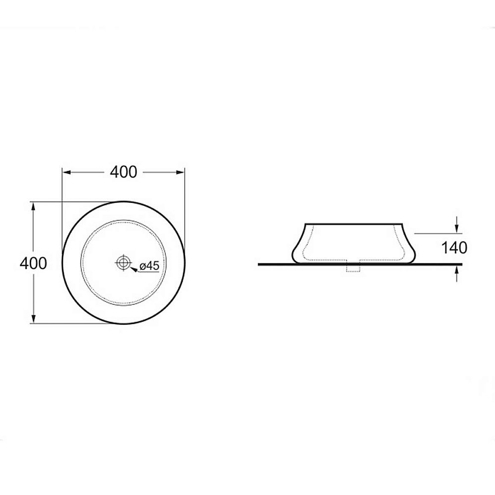 Раковина накладная Vincea 40 VBS-109 белая купить в интернет-магазине Sanbest