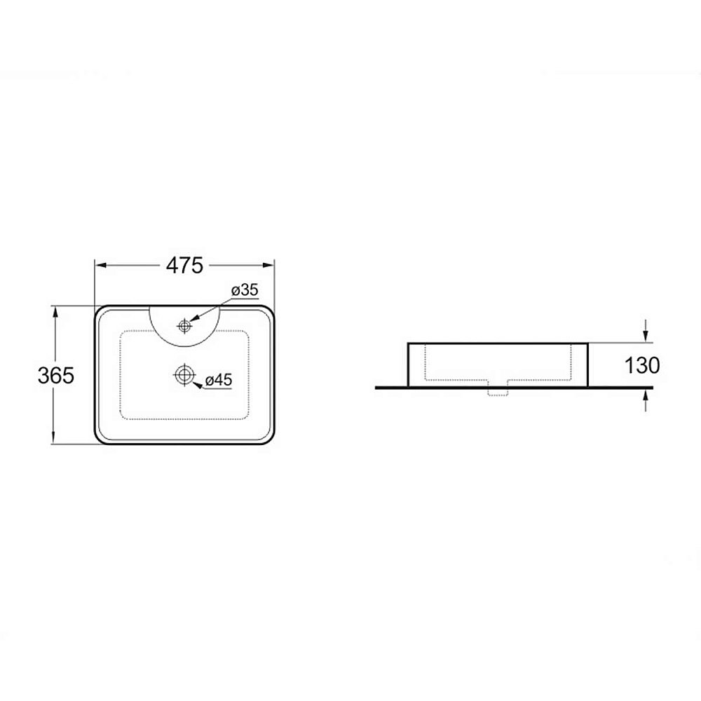 Раковина накладная Vincea 47,5 VBS-127MB черная матовая купить в интернет-магазине Sanbest