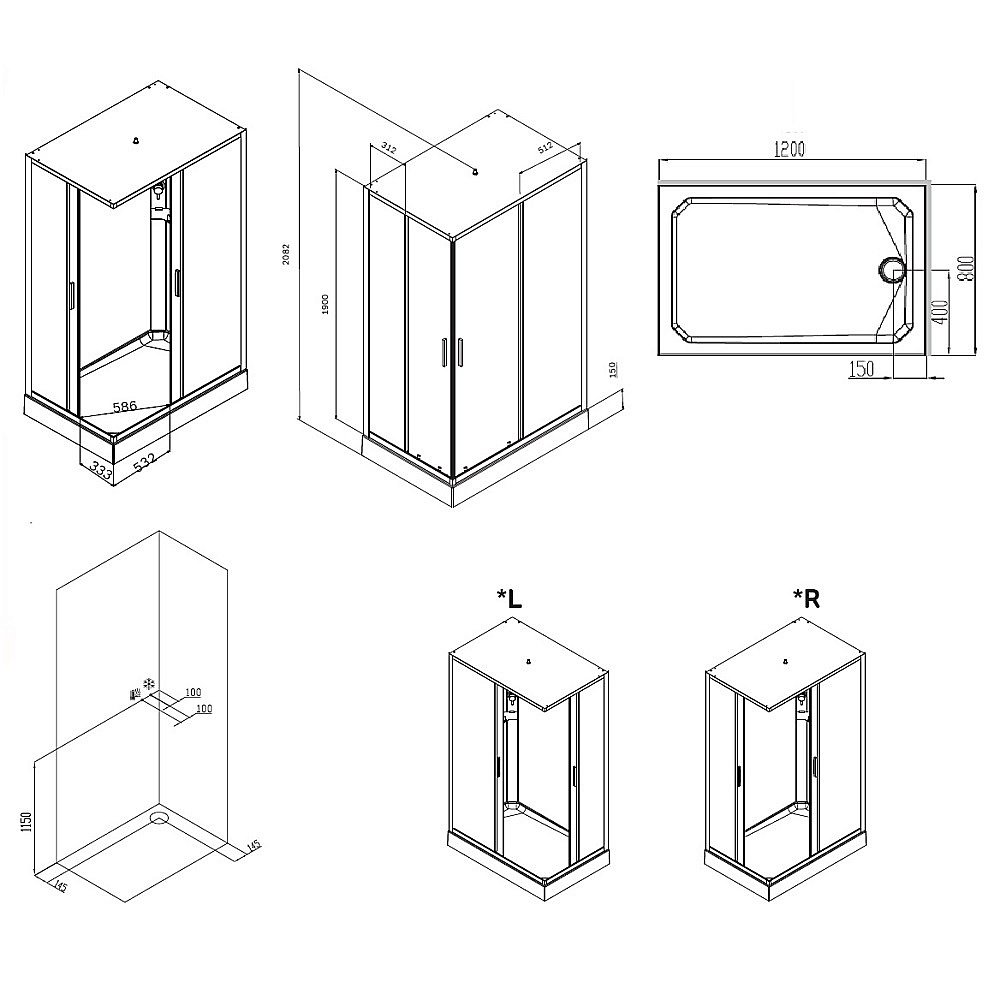 Душевая кабина AM.PM Gem W90C-404-12080MT 120x80 купить в интернет-магазине Sanbest