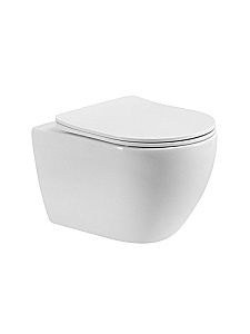 Унитаз подвесной Cezares STYLUS-TOR 2.0 CZR-546-TH-TOR/SC белый, безободковый, с крышкой микролифт, слив торнадо купить в интернет-магазине Sanbest