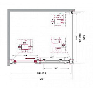 Душевой уголок BelBagno Marino 2-AH-1 120x100 стекло прозрачное/профиль оружейная сталь купить в интернет-магазине Sanbest