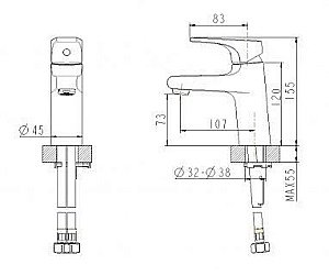 Смеситель для раковины Bravat VEGA F1119177CP купить в интернет-магазине сантехники Sanbest