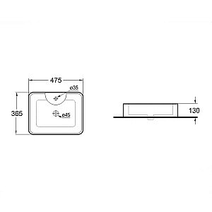 Раковина накладная Vincea 47,5 VBS-127MB черная матовая купить в интернет-магазине Sanbest