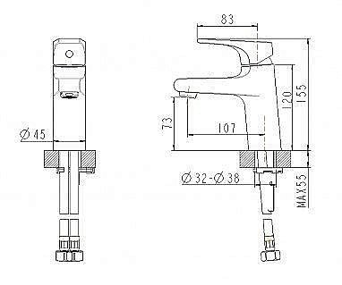 Смеситель для раковины Bravat VEGA F1119177CP купить в интернет-магазине сантехники Sanbest