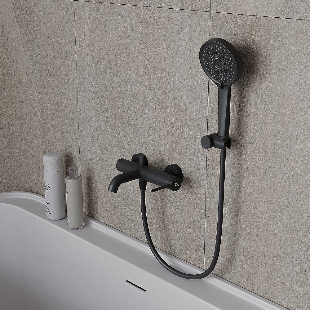 Смеитель для ванны Oliveeka Y OL-639017-MB черный матовый купить в интернет-магазине сантехники Sanbest