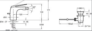 Cмеситель для биде Jacob Delafon AVID E97014-BN полированный никель купить в интернет-магазине сантехники Sanbest