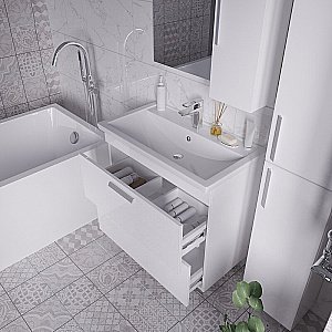 Тумба с раковиной Grossman НЕО 80 краска, белая для ванной в интернет-магазине Sanbest