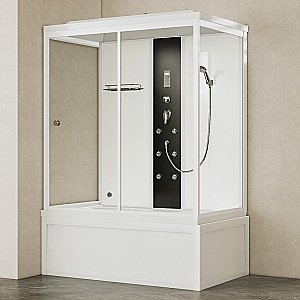 Душевая кабина Orans SR-86202W 150х90 стекло прозрачное/профиль белый купить в интернет-магазине Sanbest