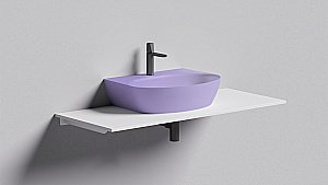 Раковина Salini ALDA WALL 03 140313GF 71 из искусственного камня S-Sense, глянцевая, цвет по RAL полностью купить в интернет-магазине Sanbest