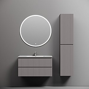 Тумба с раковиной Sancos Snob T 90 SNT90SM серая матовая для ванной в интернет-магазине Sanbest