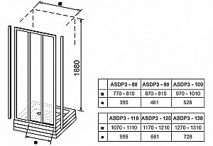 Душевой уголок Ravak Supernova ASDP3+APSS 80x75 стекло прозрачное/профиль сатин купить в интернет-магазине Sanbest