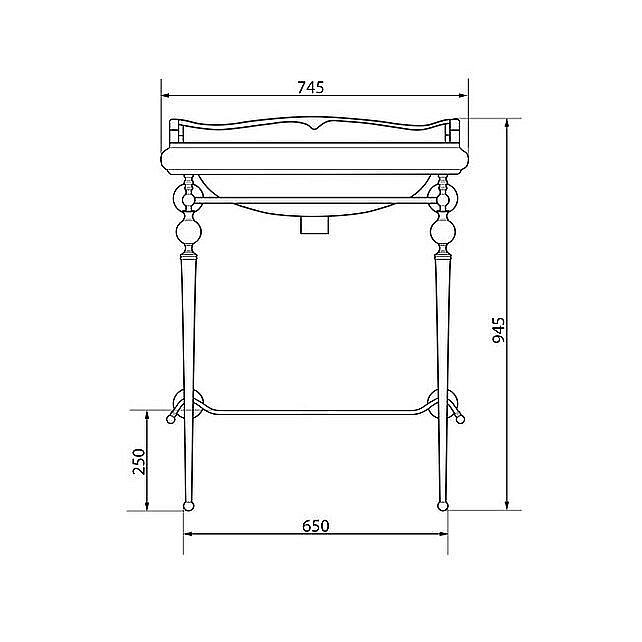 Консоль с раковиной Caprigo Concol 7064/73 Хром для ванной в интернет-магазине сантехники Sanbest