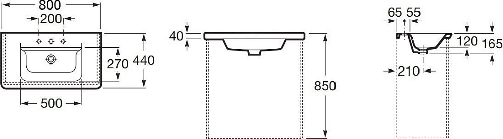 Тумба с раковиной Roca The Gap Original ZRU9302877 80 белый глянец для ванной в интернет-магазине Sanbest