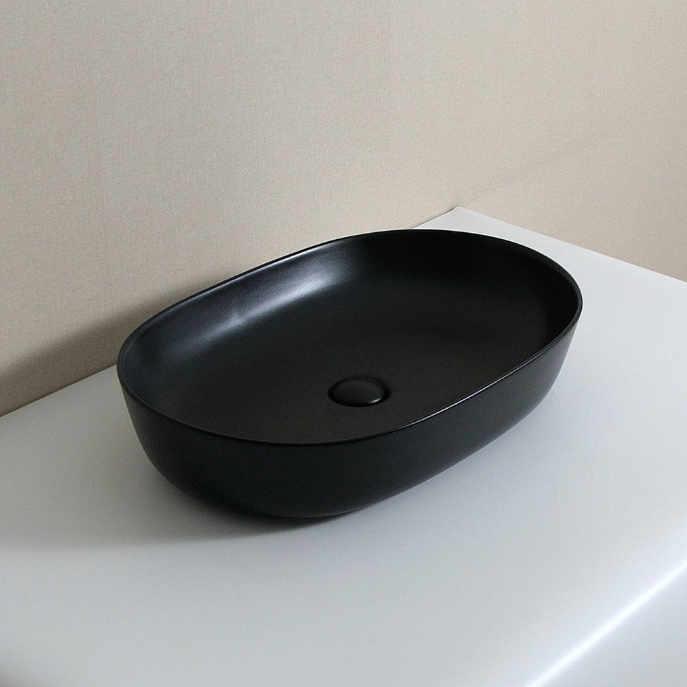 Раковина накладная Gid Lago 61 Bm1348 53355 черная матовая купить в интернет-магазине Sanbest