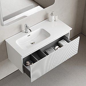 Тумба с раковиной Sancos Snob R 1.0 SNR1.0100LW/SNR1.0100RW Bianco для ванной в интернет-магазине Sanbest