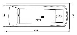 Ванна акриловая BAS Бали 150x70 без каркаса купить в интернет-магазине Sanbest