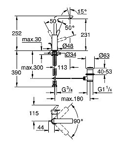 Смеситель для раковины Grohe Lineare New 23296001 хром купить в интернет-магазине сантехники Sanbest