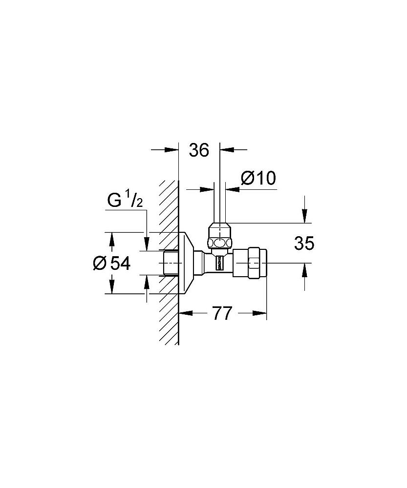 Угловой вентиль Grohe Eggemann 41263000 купить в интернет-магазине сантехники Sanbest