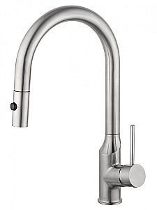 Смеситель для кухни с выдвижным изливом WONZON & WOGHAND WW-A21252-BS никель брашированный купить в интернет-магазине сантехники Sanbest