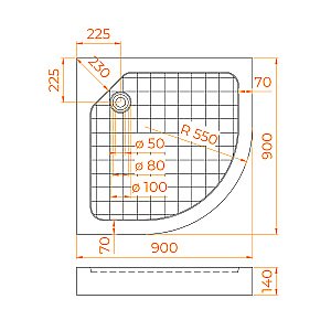 Душевой поддон RGW SMC-W 57350499-01 90x90 белый купить в интернет-магазине Sanbest