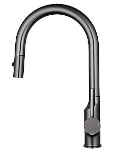 Смеситель для кухни с выдвижным изливом WONZON & WOGHAND, Темный графит (WW-A21252-BGG) купить в интернет-магазине сантехники Sanbest