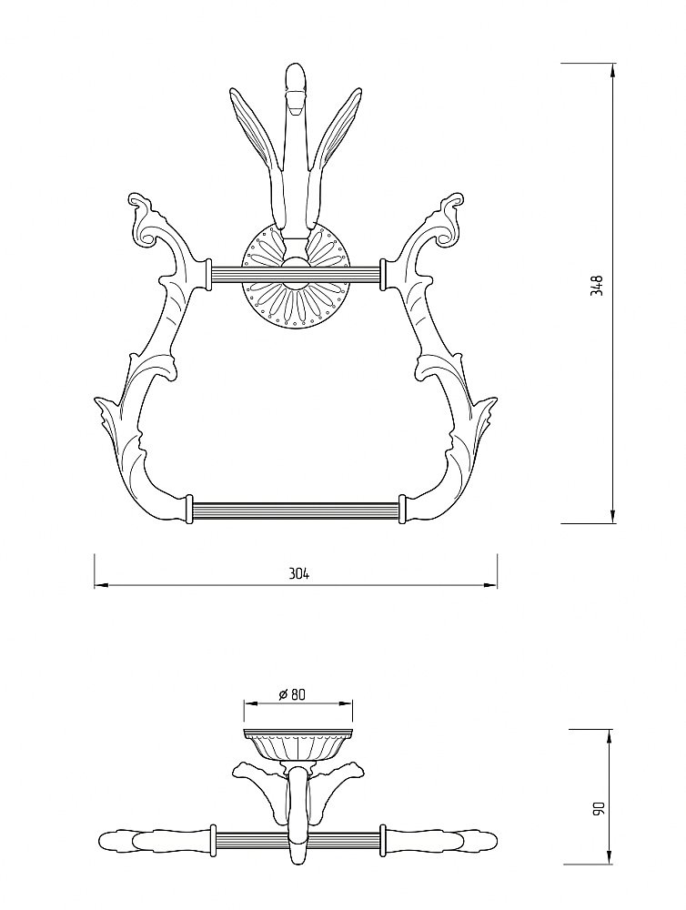 Полотенцедержатель-кольцо Migliore LUXOR 26227 золото купить в интернет-магазине сантехники Sanbest