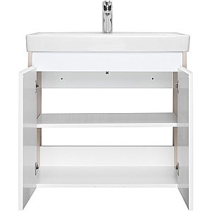 Тумба с раковиной Акватон Сканди Doors 70 белая/дуб верона для ванной в интернет-магазине Sanbest