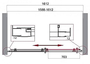 Душевая дверь BelBagno UNO 195-BF-1 160 стекло прозрачное/профиль хром купить в интернет-магазине Sanbest