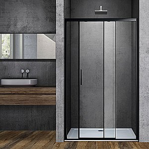 Душевая дверь Vincea Soft 140 VDS-3SO140CLB стекло прозрачное/профиль черный купить в интернет-магазине Sanbest