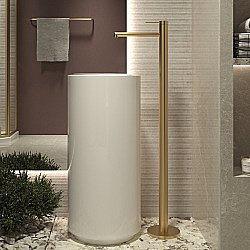 Смеситель для раковины Vincea Rim VFBF-2R1BG брашированное золото купить в интернет-магазине сантехники Sanbest