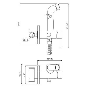 Гигиенический душ Olive's BALEAR 13142BL хром купить в интернет-магазине сантехники Sanbest