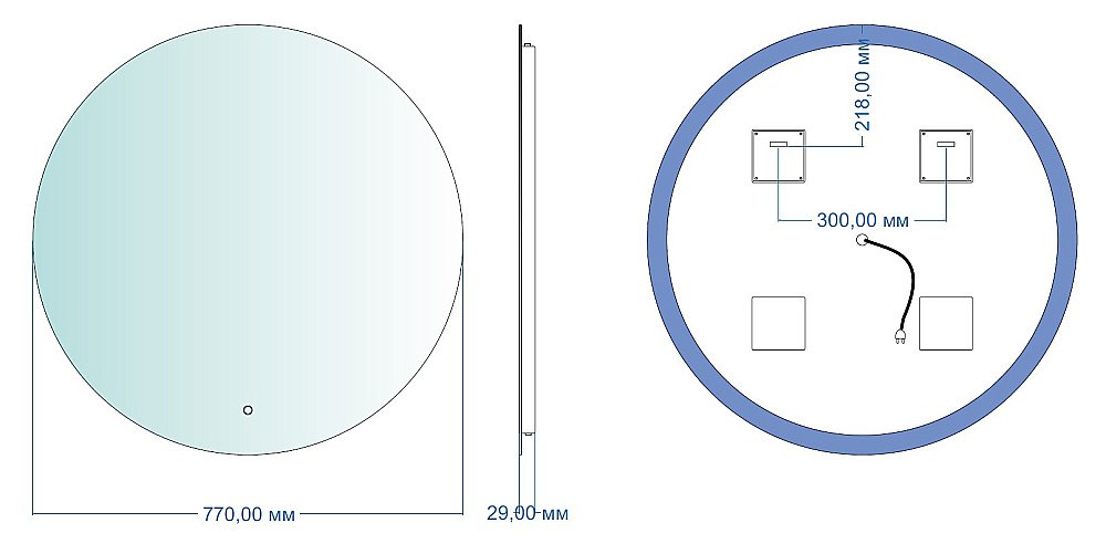 Зеркало Aquanet Смарт 336639 77 теплая подсветка в ванную от интернет-магазине сантехники Sanbest