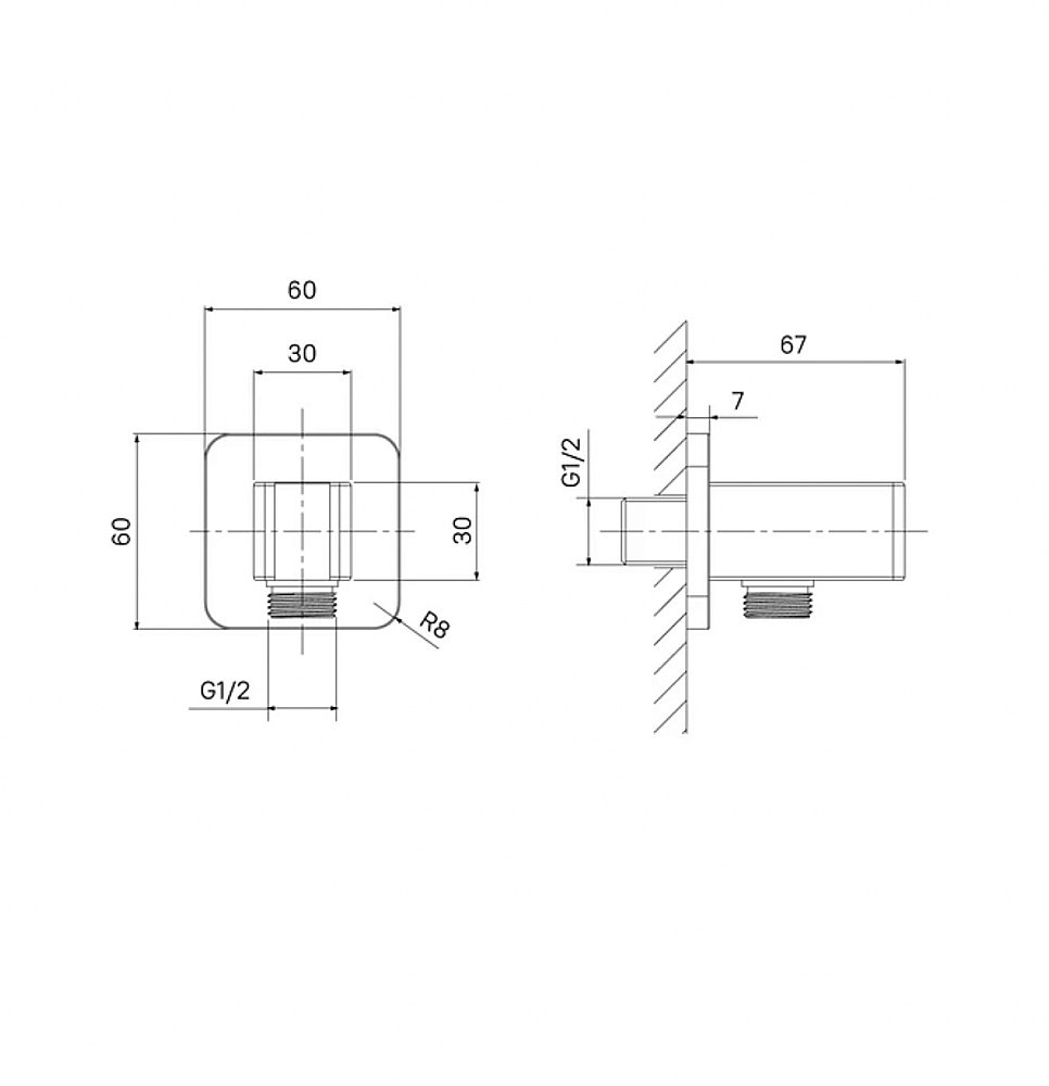 Подключение для шланга Iddis Slide SLI60BBi62 черный матовый купить в интернет-магазине сантехники Sanbest