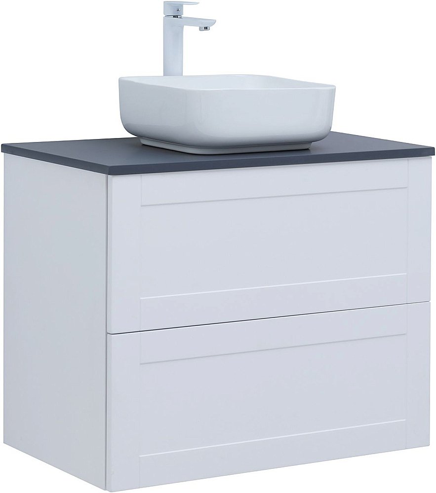 Тумба с раковиной Aquanet Терра 80 белая матовая для ванной в интернет-магазине Sanbest