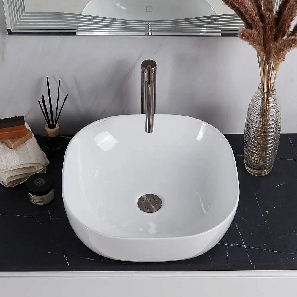 Раковина накладная Belbagno 42,5 BB1301 белая купить в интернет-магазине Sanbest