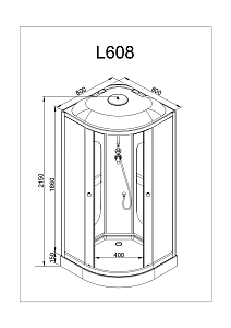 Душевая кабина Deto L 608 98669 80x80 купить в интернет-магазине Sanbest