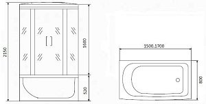 Душевой бокс Timo TE 0750 150x80 купить в интернет-магазине Sanbest