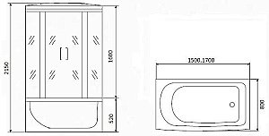 Душевой бокс Timo ECO TE 0750 150x80 купить в интернет-магазине Sanbest
