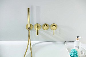 Смеситель для ванны Aquatek Европа AQ1344BG золото шлифованное купить в интернет-магазине сантехники Sanbest