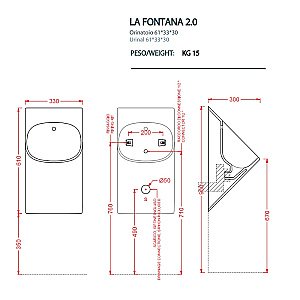 Писсуар подвесной Artceram LA FONTANA 2.0 LFO002 17 00 черный матовый купить в интернет-магазине Sanbest