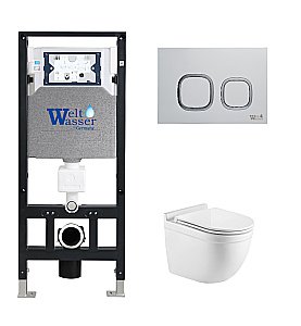 Унитаз с инсталляцией WeltWasser AMBERG 506 + HEIMBACH 043 GL-WT + AMBERG RD-WT купить в интернет-магазине Sanbest