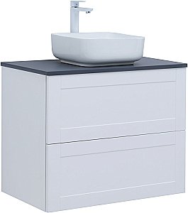Тумба с раковиной Aquanet Терра 80 белая матовая для ванной в интернет-магазине Sanbest