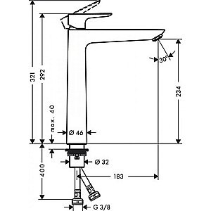 Смеситель для раковины Hansgrohe Talis E 71717990 полированное золото купить в интернет-магазине сантехники Sanbest