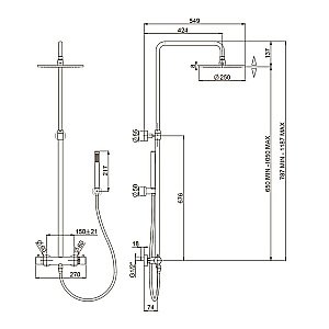 Душевая система PAINI Cox 78PJ689TH золото матовое купить в интернет-магазине сантехники Sanbest