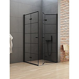 Душевой уголок NEW TRENDY NEW SOLEO BLACK D-0289A/D-0288A 90x80 стекло прозрачное/профиль черный купить в интернет-магазине Sanbest