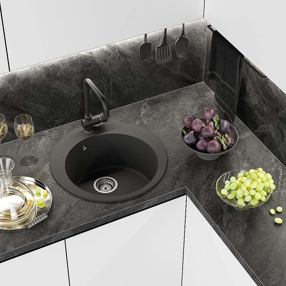 Кухонная мойка Misty Artemida 51 ART-51-01 антрацит купить в интернет-магазине сантехники Sanbest