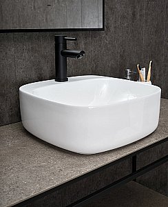 Раковина накладная Gid Geometrico 42 N9284 51219 белая купить в интернет-магазине Sanbest