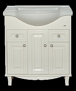 Тумба с раковиной напольная Misty Шармель 80 бежевая эмаль для ванной в интернет-магазине Sanbest