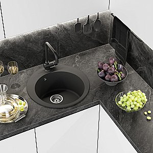 Кухонная мойка Misty Artemida 51 ART-51-01 антрацит купить в интернет-магазине сантехники Sanbest